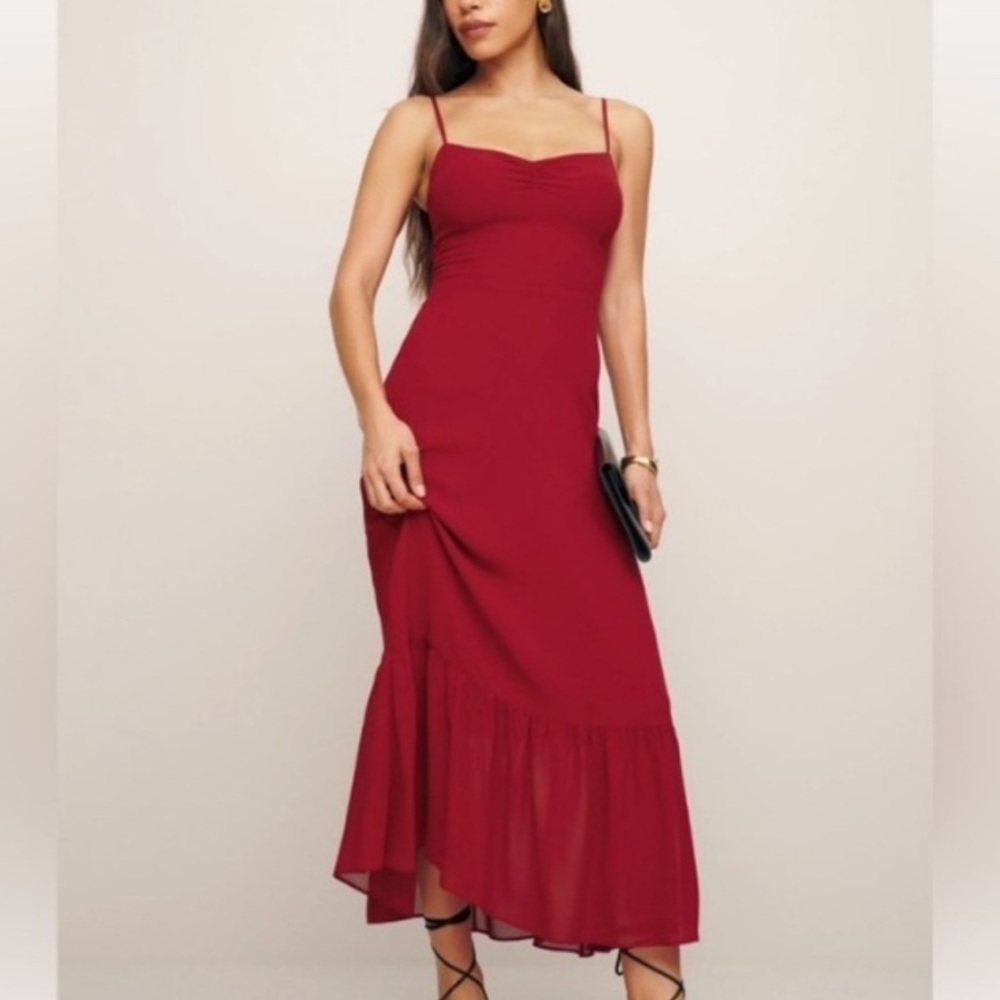 Reformation Emersyn Red Midi Dress